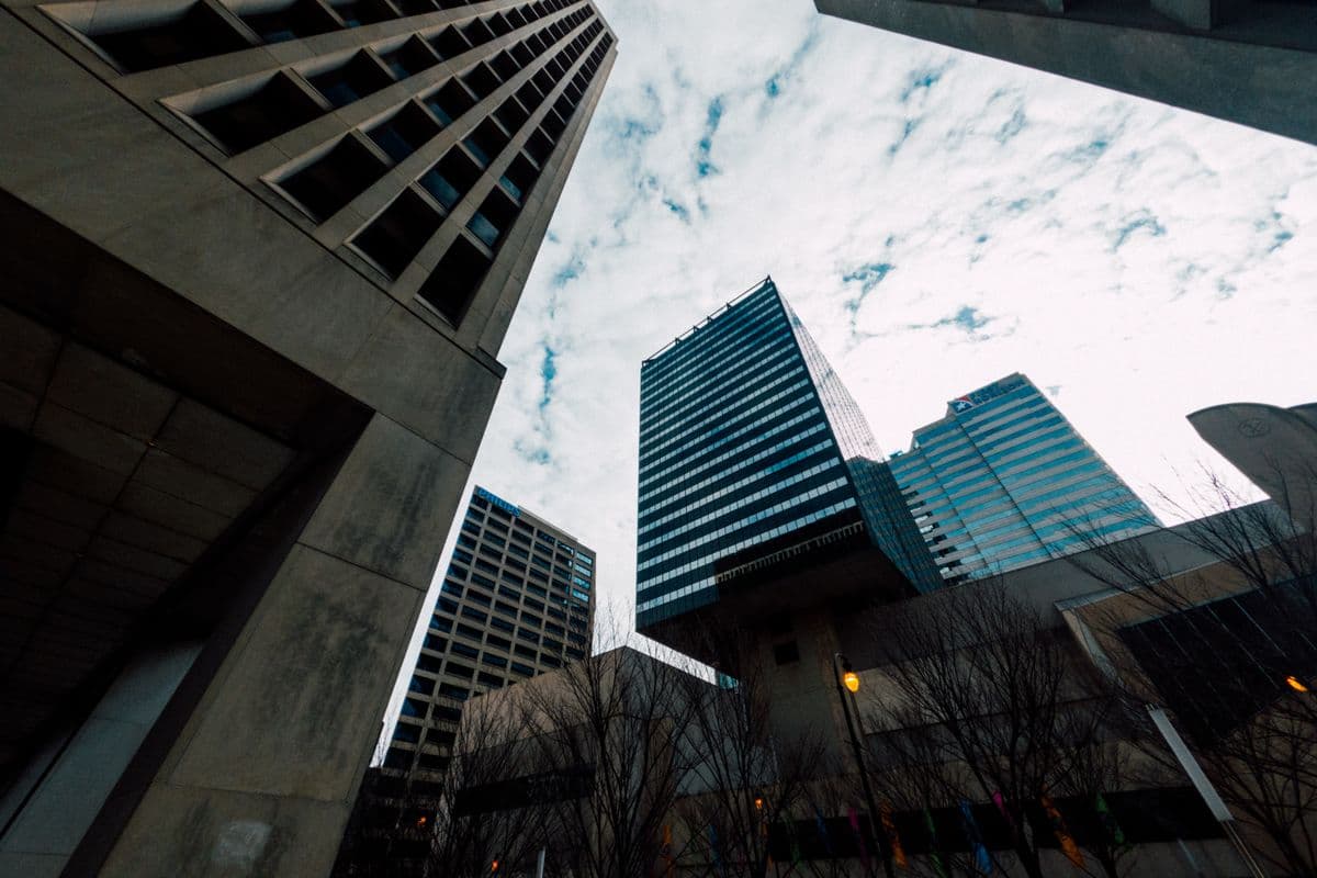 A business-district skyline