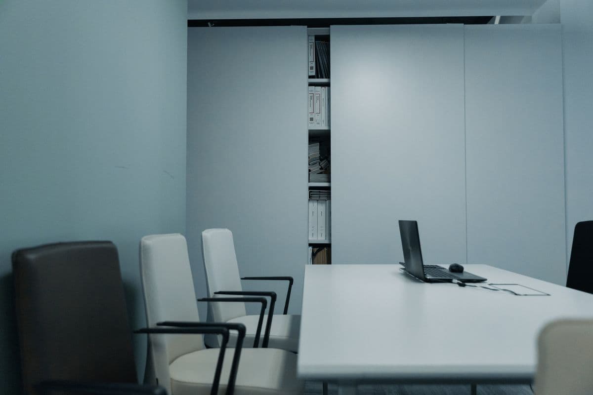 An empty office desk