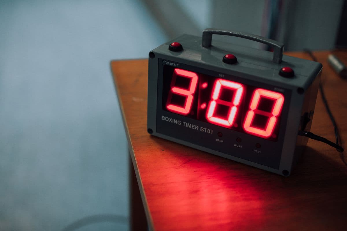 A stopwatch on a table